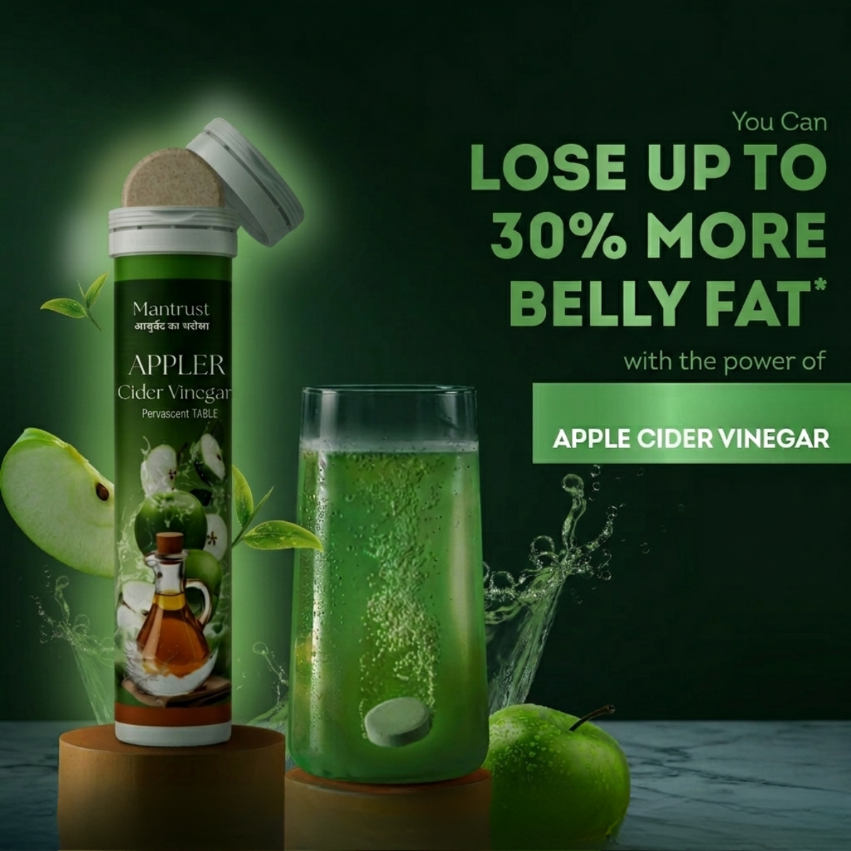 Apple Cider Vinegar Effervescent Tablets Gut Health & Weight Loss