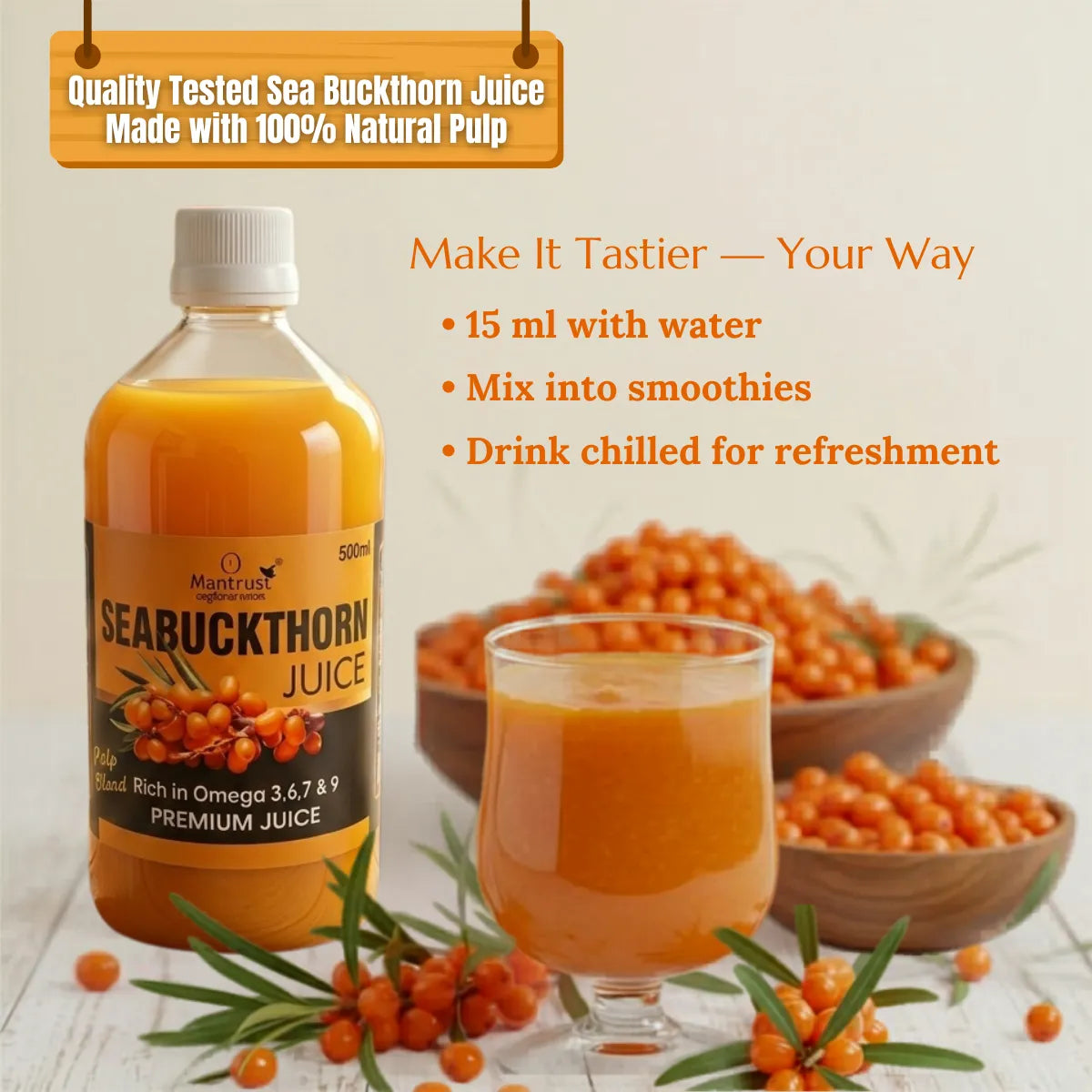 100% Natural Himalayan Sea Buckthorn Pulp – Pure Superfood for Immunity, Skin & Daily Wellness