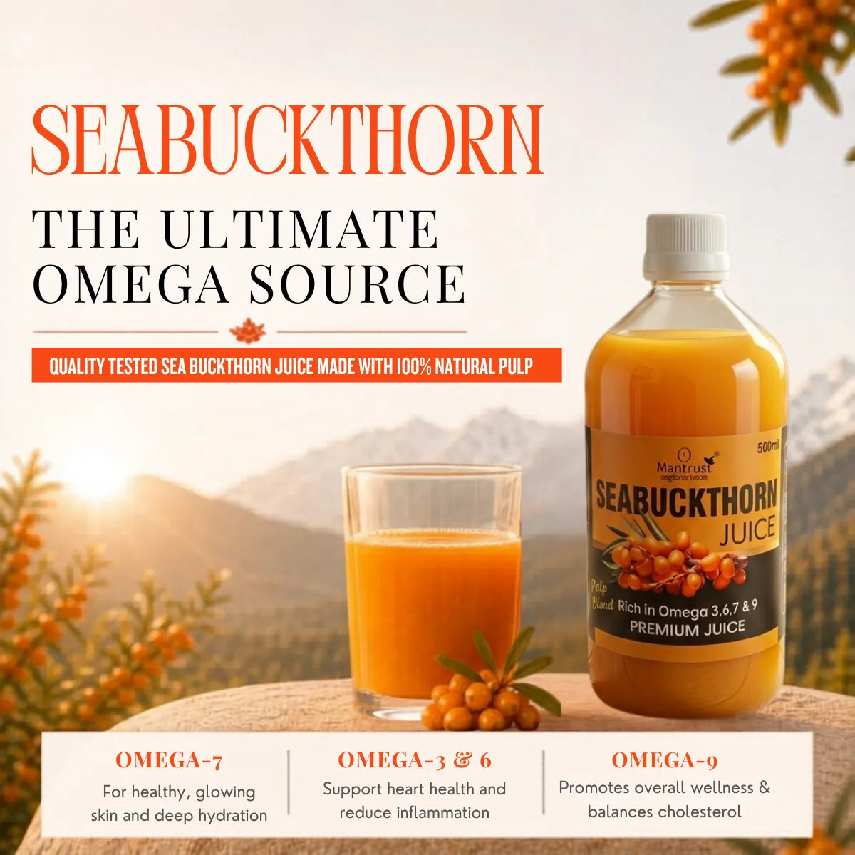 100% Natural Himalayan Sea Buckthorn Pulp – Pure Superfood for Immunity, Skin & Daily Wellness