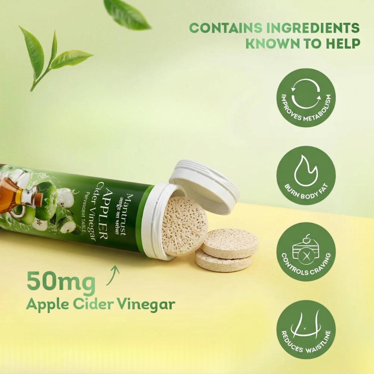 Apple Cider Vinegar Effervescent Tablets Gut Health & Weight Loss