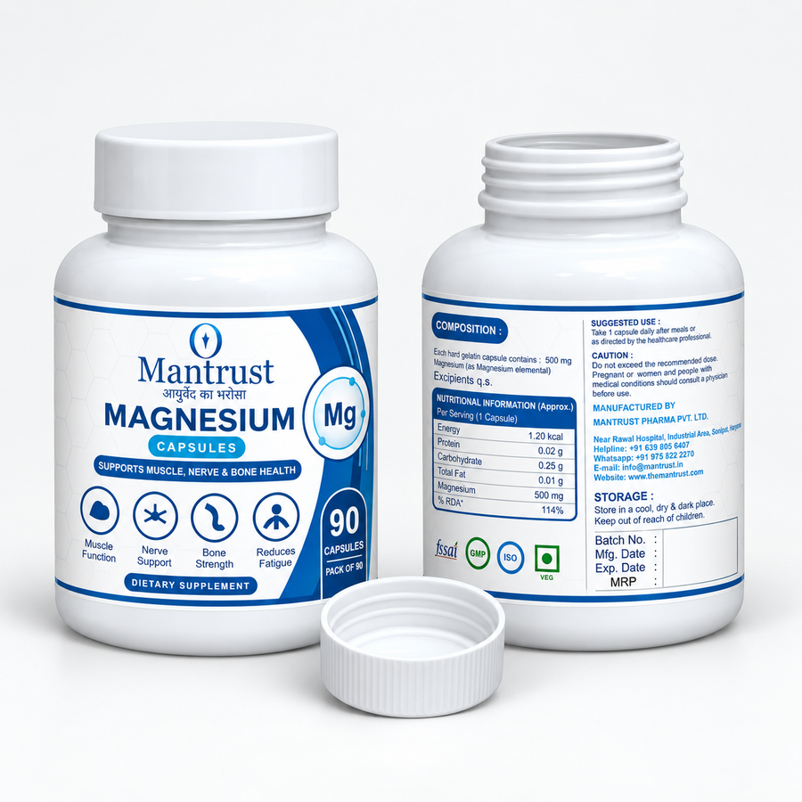 Magnesium Capsules for nerve and bone wellness