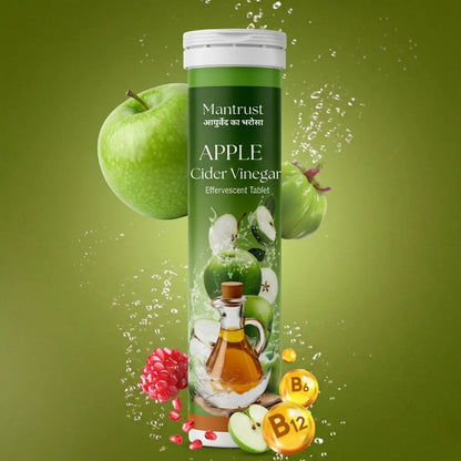 Mantrust Apple Cider Vinegar Effervescent Tablets for Metabolism, Digestion & Weight Management – Green Apple